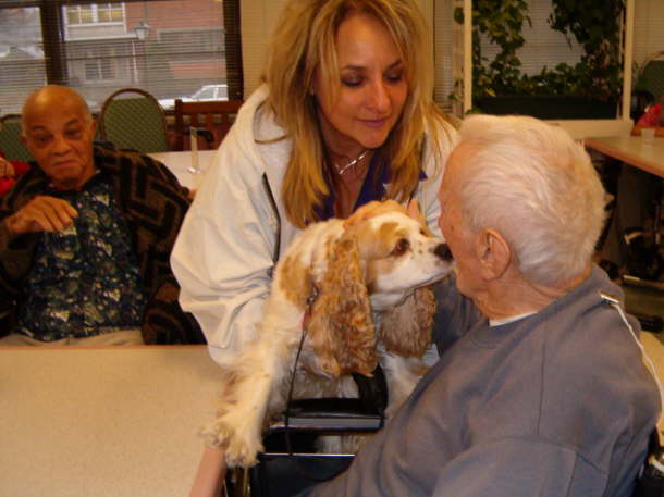 Parice and Lady Daisy at Garden Care Nursing Home